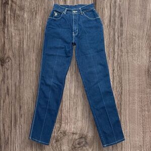 Braxton High Waist Mom Jeans Slim Tapered Leg Blue Denim Juniors 9